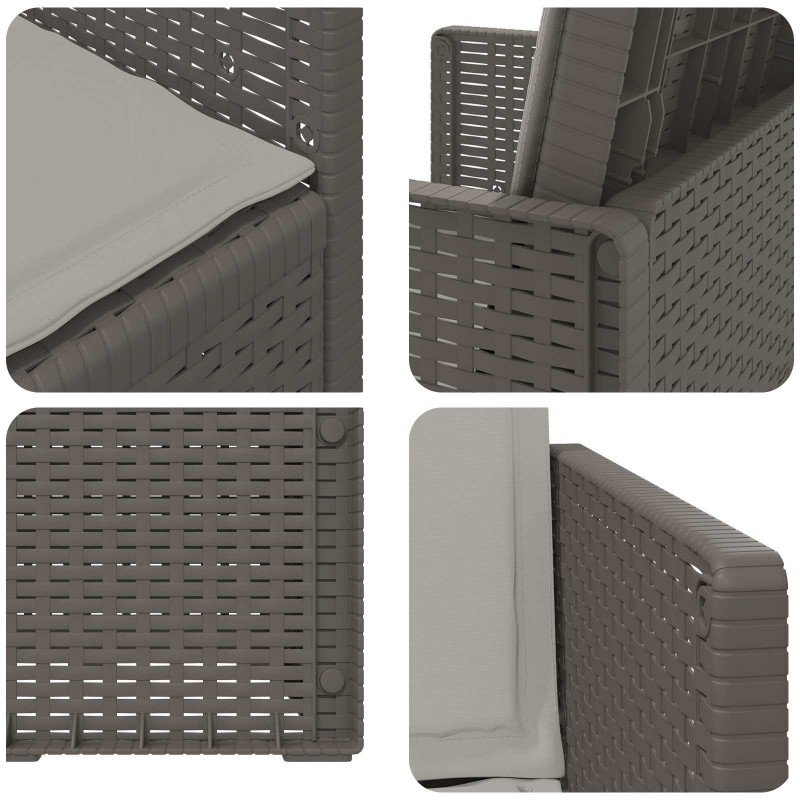 Krzesła do ogrodu 2 pcs jasnoszary PP
