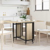Składany stół jadalny z kółkami 130 x 80 x 76,5 cm stal PB