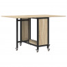Składany stół jadalny z kółkami 130 x 80 x 76,5 cm stal PB