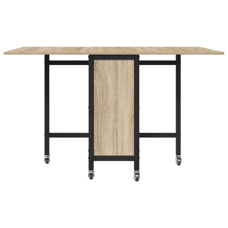 Składany stół jadalny z kółkami 130 x 80 x 76,5 cm stal PB