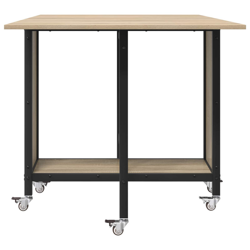 Składany stół jadalny z kółkami 130 x 80 x 76,5 cm stal PB