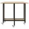 Składany stół jadalny z kółkami 130 x 80 x 76,5 cm stal PB