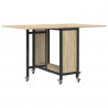 Składany stół jadalny z kółkami 130 x 80 x 76,5 cm stal PB