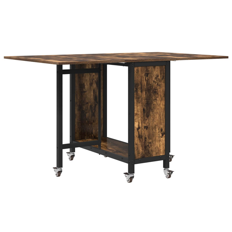 Składany stół jadalny z kółkami 130 x 80 x 76,5 cm stal PB