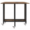 Składany stół jadalny z kółkami 130 x 80 x 76,5 cm stal PB
