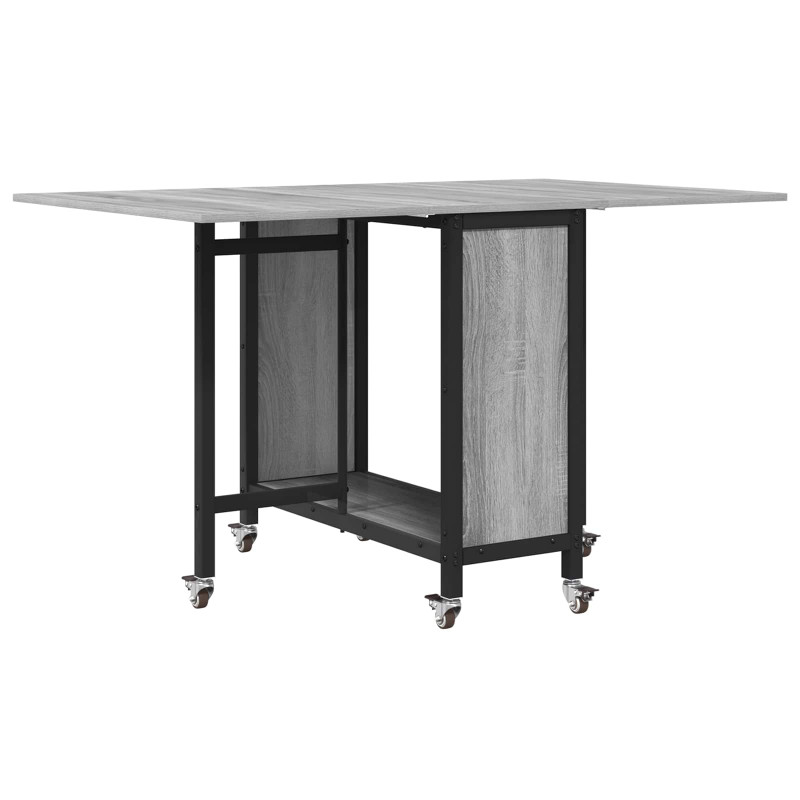 Składany stół jadalny z kółkami 130 x 80 x 76,5 cm stal PB