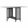 Składany stół jadalny z kółkami 130 x 80 x 76,5 cm stal PB