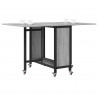 Składany stół jadalny z kółkami 130 x 80 x 76,5 cm stal PB