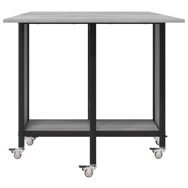 Składany stół jadalny z kółkami 130 x 80 x 76,5 cm stal PB