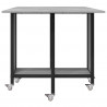 Składany stół jadalny z kółkami 130 x 80 x 76,5 cm stal PB