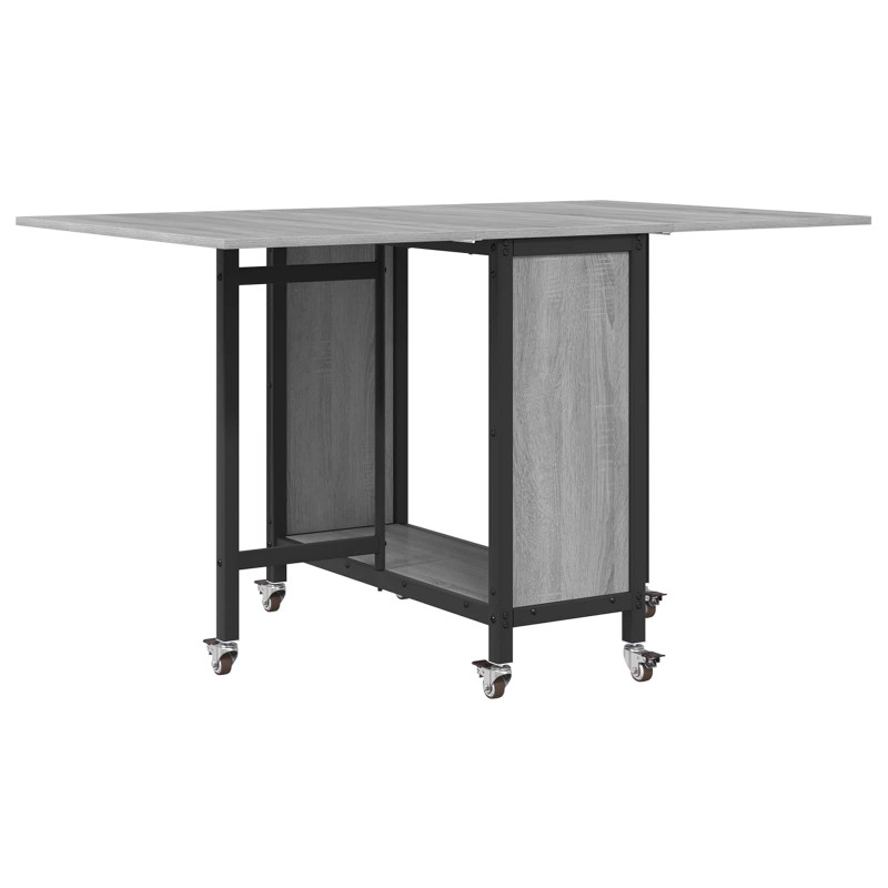 Składany stół jadalny z kółkami 130 x 80 x 76,5 cm stal PB
