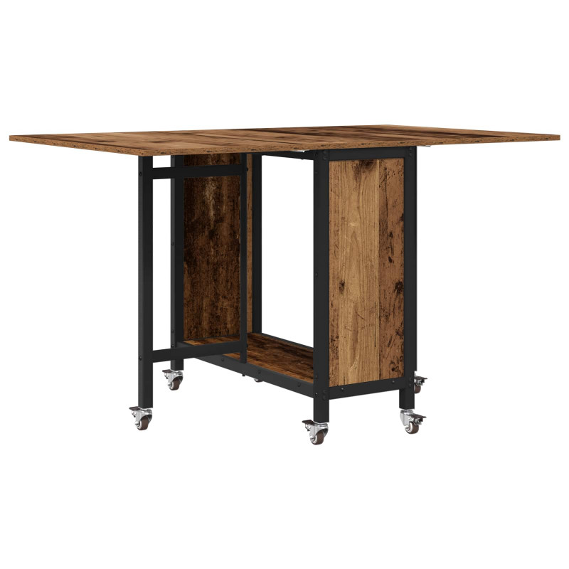 Składany stół jadalny z kółkami 130 x 80 x 76,5 cm stal PB