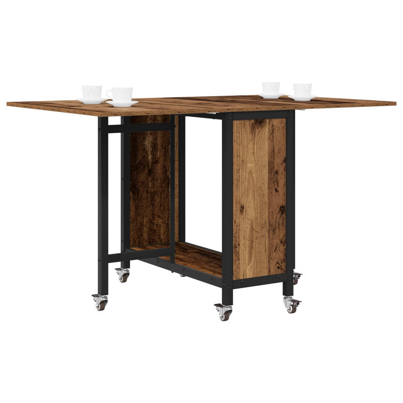 Składany stół jadalny z kółkami 130 x 80 x 76,5 cm stal PB