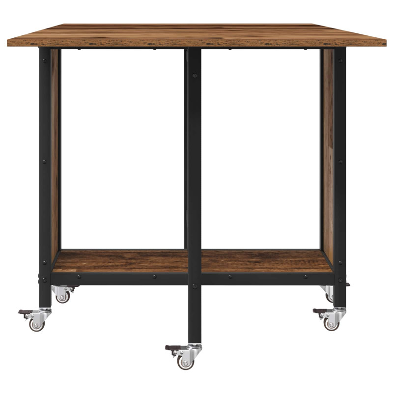 Składany stół jadalny z kółkami 130 x 80 x 76,5 cm stal PB