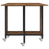 Składany stół jadalny z kółkami 130 x 80 x 76,5 cm stal PB