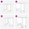 Składany stół jadalny z kółkami 130 x 80 x 76,5 cm stal PB