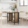 Składany stół jadalny z kółkami 130 x 80 x 76,5 cm stal PB