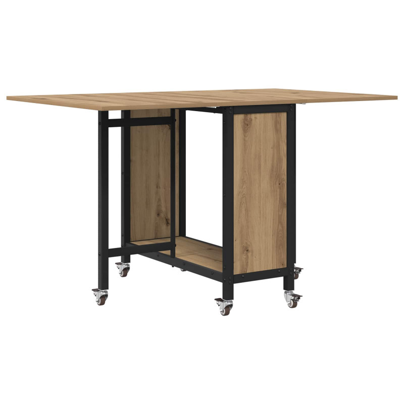 Składany stół jadalny z kółkami 130 x 80 x 76,5 cm stal PB