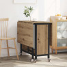 Składany stół jadalny z kółkami 130 x 80 x 76,5 cm stal PB
