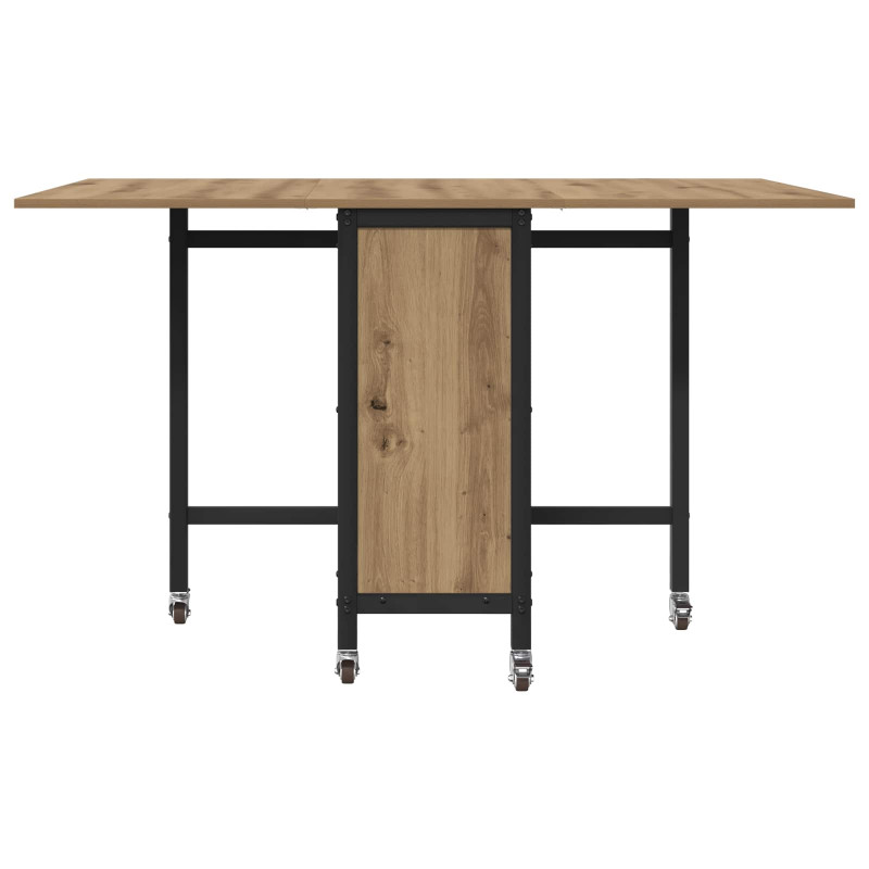 Składany stół jadalny z kółkami 130 x 80 x 76,5 cm stal PB