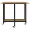 Składany stół jadalny z kółkami 130 x 80 x 76,5 cm stal PB