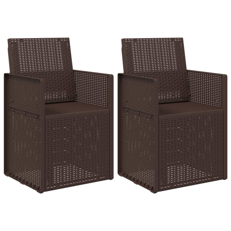 Krzesła do ogrodu 2 pcs brązowy PP