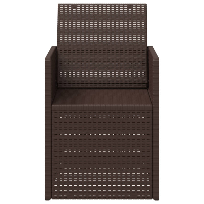 Krzesła do ogrodu 2 pcs brązowy PP