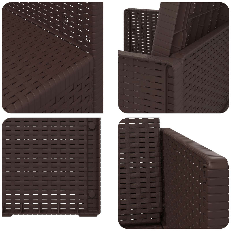 Krzesła do ogrodu 2 pcs brązowy PP