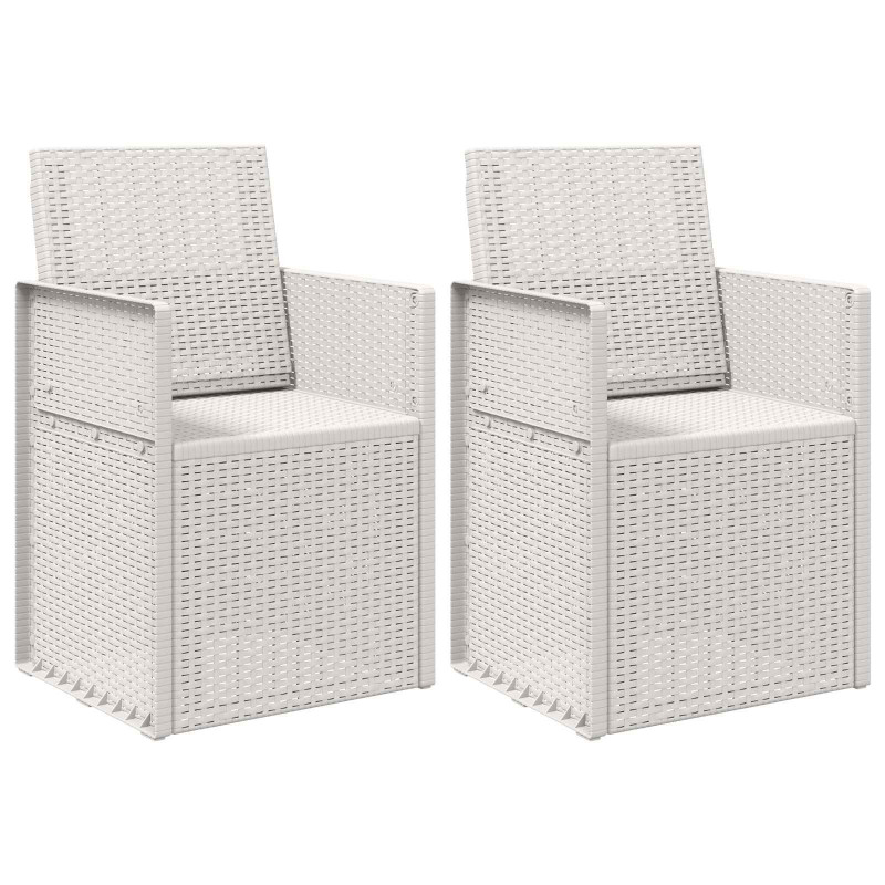Krzesła do ogrodu 2 pcs Biały PP