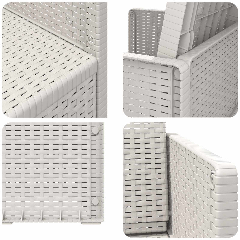 Krzesła do ogrodu 2 pcs Biały PP