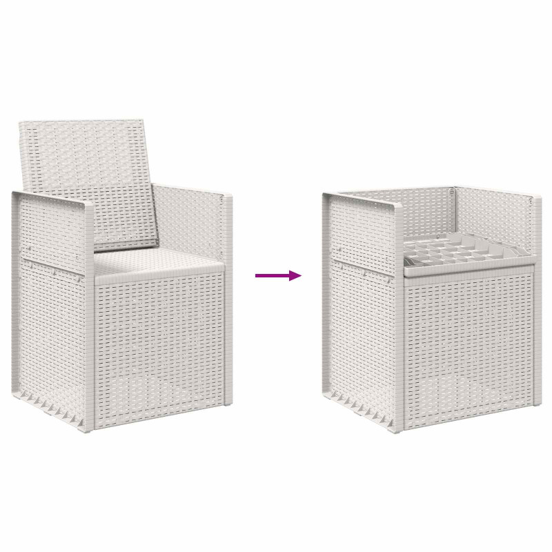 Krzesła do ogrodu 2 pcs Biały PP