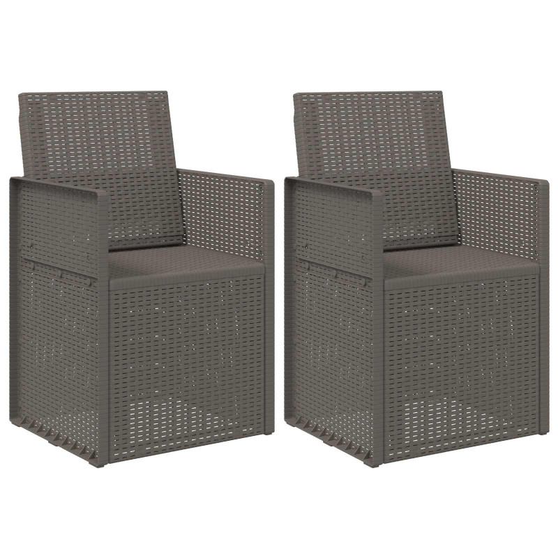 Krzesła do ogrodu 2 pcs jasnoszary PP