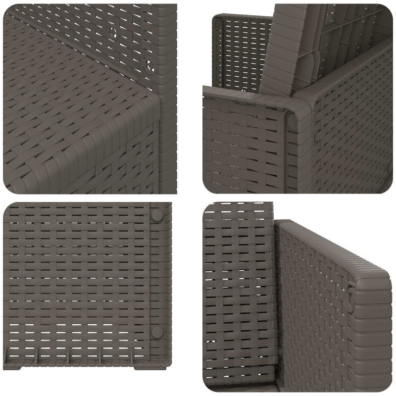 Krzesła do ogrodu 2 pcs jasnoszary PP