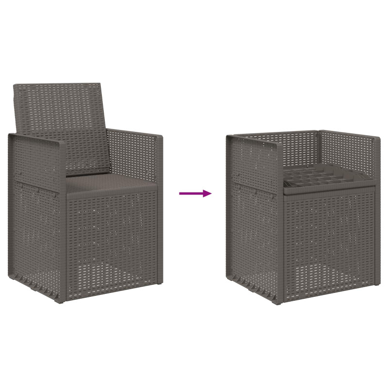 Krzesła do ogrodu 2 pcs jasnoszary PP