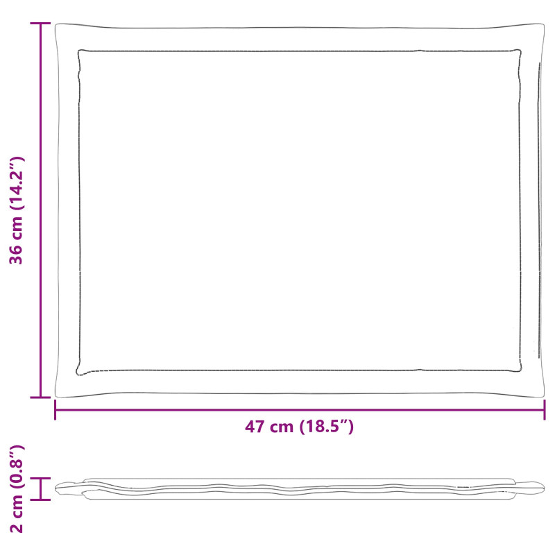 Poduszki na siedziska 2 pcs Ciemnoszary 47 x 36 x 2 cm