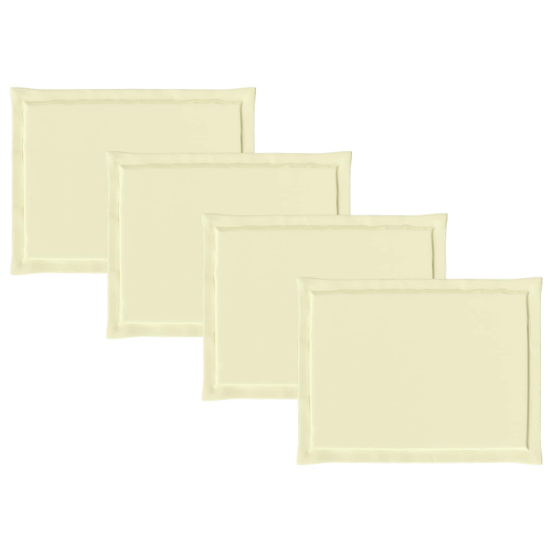 Poduszki na siedziska 4 pcs kremowy 47 x 36 x 2 cm Poliester