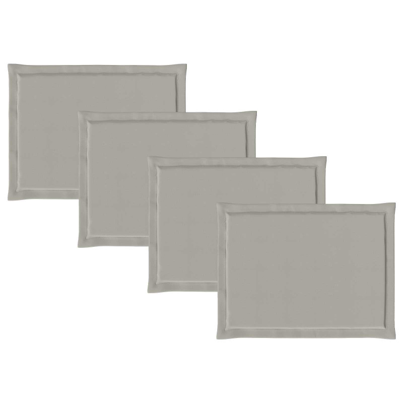 Poduszki na siedziska 4 pcs jasnoszary 47 x 36 x 2 cm Poliester