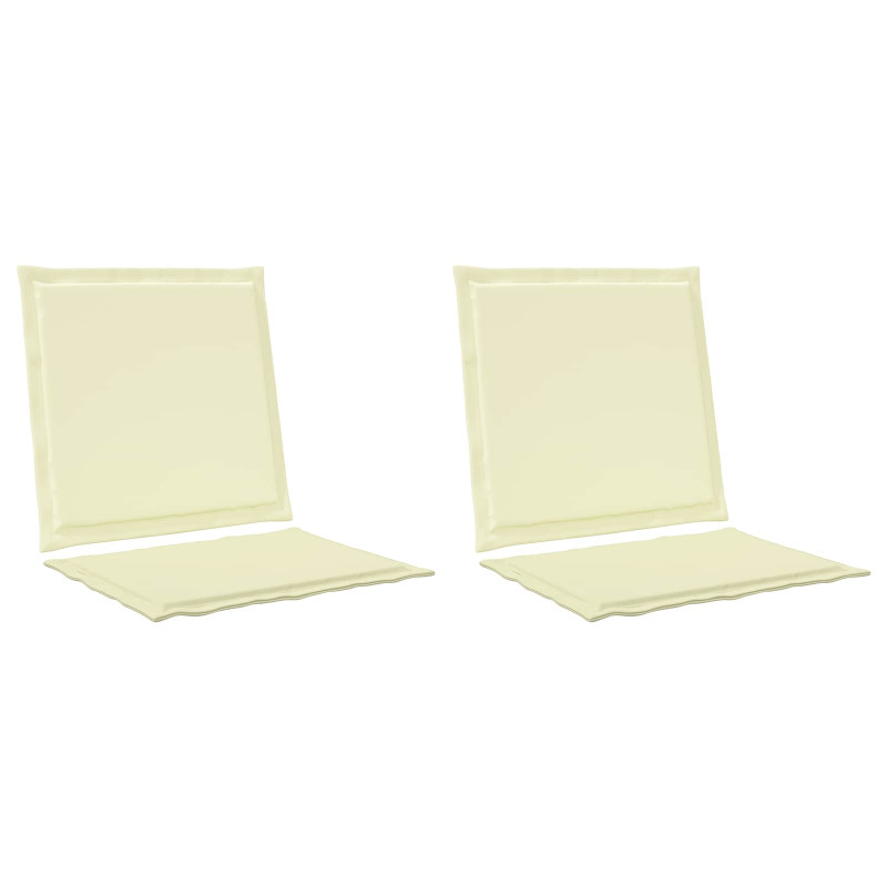 Poduszki na Siedzisko i Oparcie 2 pcs kremowy 47 x 45 x 2 cm