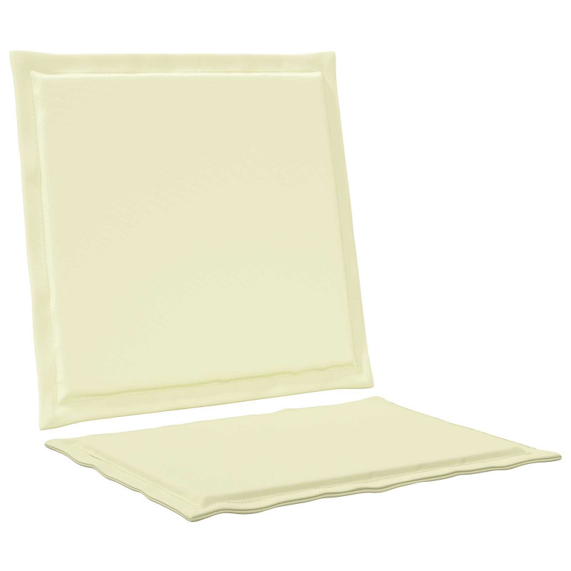 Poduszki na Siedzisko i Oparcie 2 pcs kremowy 47 x 45 x 2 cm