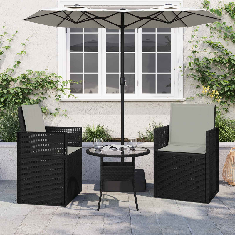 Poduszki na Siedzisko i Oparcie 2 pcs jasnoszary 47 x 45 x 2 cm
