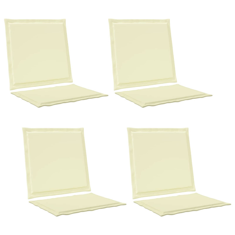 Poduszki na Siedzisko i Oparcie 4 pcs kremowy 47 x 45 x 2 cm