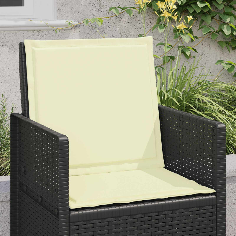 Poduszki na Siedzisko i Oparcie 4 pcs kremowy 47 x 45 x 2 cm
