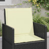 Poduszki na Siedzisko i Oparcie 4 pcs kremowy 47 x 45 x 2 cm