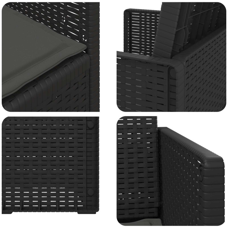 Krzesła do ogrodu 2 pcs antracytowy PP