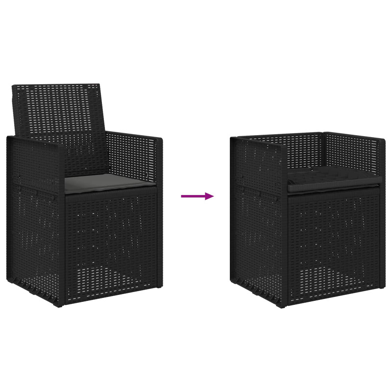 Krzesła do ogrodu 2 pcs antracytowy PP