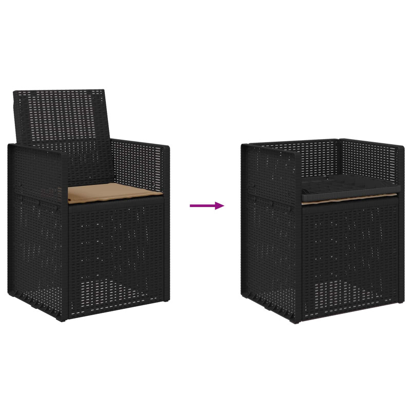 Krzesła do ogrodu 2 pcs Antracyt i taupe PP