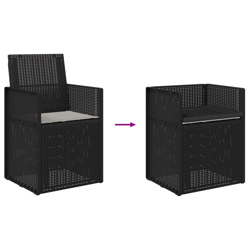 Krzesła do ogrodu 2 pcs Antracytowy i Jasnoszary PP