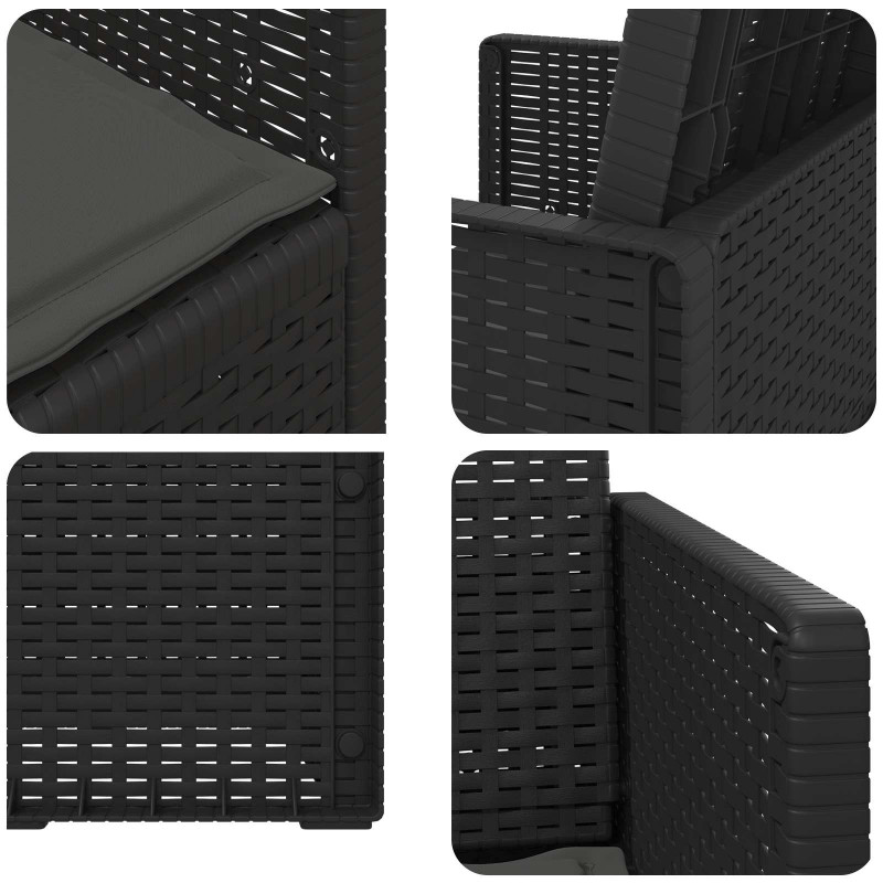 Krzesła do ogrodu 2 pcs antracytowy PP
