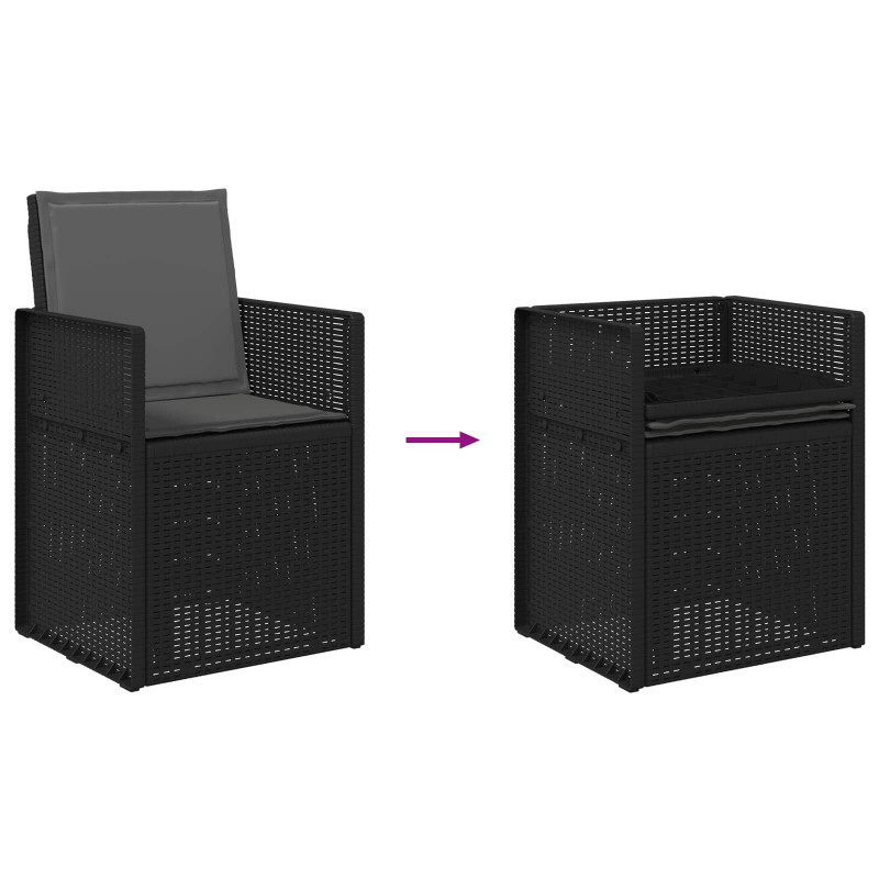 Krzesła do ogrodu 2 pcs antracytowy PP