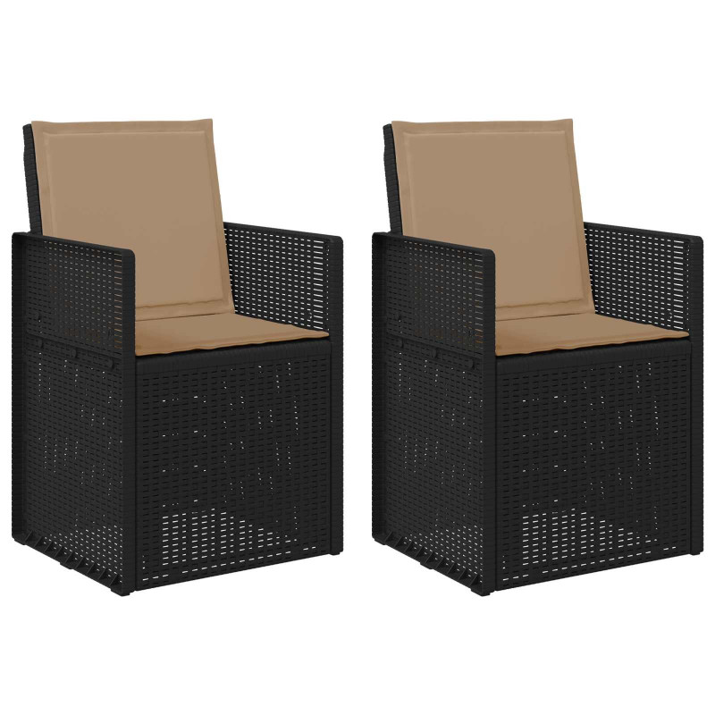 Krzesła do ogrodu 2 pcs Antracyt i taupe PP